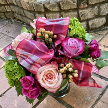 Clustered Vase in Pinks and Purples